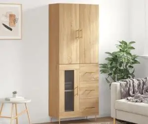 vidaXL Dulap înalt, stejar sonoma, 69,5x34x180 cm, lemn compozit