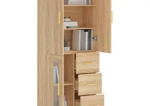 Dulap înalt, stejar sonoma, 69,5x34x180 cm, lemn compozit - 3/5