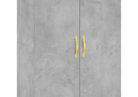 Dulap înalt, gri beton, 69,5x34x180, lemn compozit - 5/5