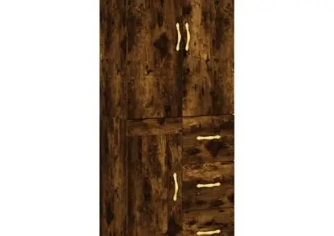 Dulap înalt, stejar fumuriu, 69,5x34x180, lemn compozit - 2/5