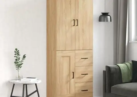 Dulap înalt, stejar sonoma, 69,5x34x180 cm, lemn compozit - 1/5