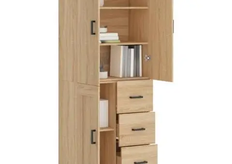 Dulap înalt, stejar sonoma, 69,5x34x180 cm, lemn compozit - 3/5