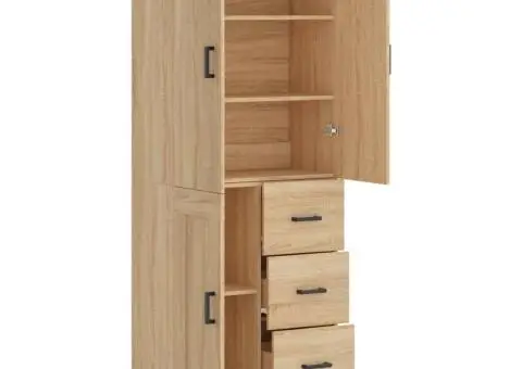 Dulap înalt, stejar sonoma, 69,5x34x180 cm, lemn compozit - 4/5