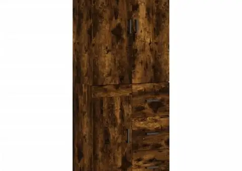 Dulap înalt, stejar fumuriu, 69,5x34x180, lemn compozit - 2/5