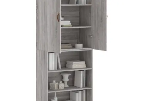 Dulap înalt, gri sonoma, 69,5x34x180 cm, lemn compozit - 3/5