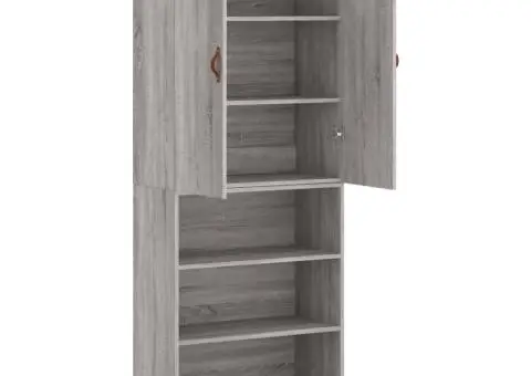 Dulap înalt, gri sonoma, 69,5x34x180 cm, lemn compozit - 4/5