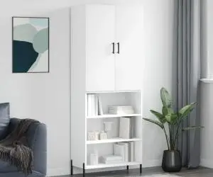 vidaXL Dulap înalt, alb, 69,5x34x180 cm, lemn compozit