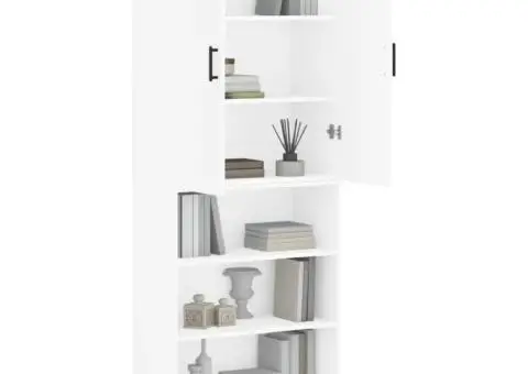 Dulap înalt, alb, 69,5x34x180 cm, lemn compozit - 3/5