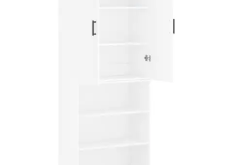 Dulap înalt, alb, 69,5x34x180 cm, lemn compozit - 4/5