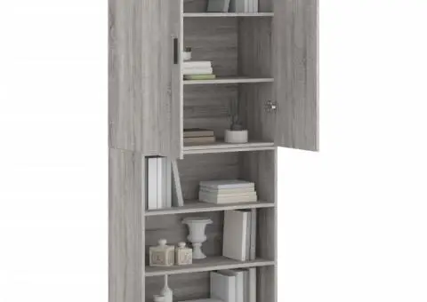 Dulap înalt, gri sonoma, 69,5x34x180 cm, lemn compozit - 3/5