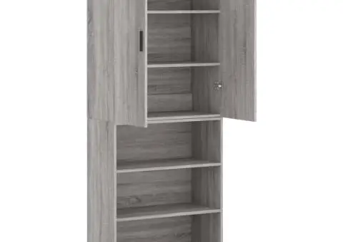 Dulap înalt, gri sonoma, 69,5x34x180 cm, lemn compozit - 4/5