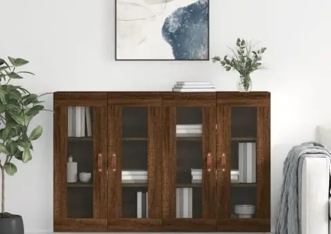 Dulapuri montate pe perete 2 buc. stejar maro, lemn prelucrat - 1/5