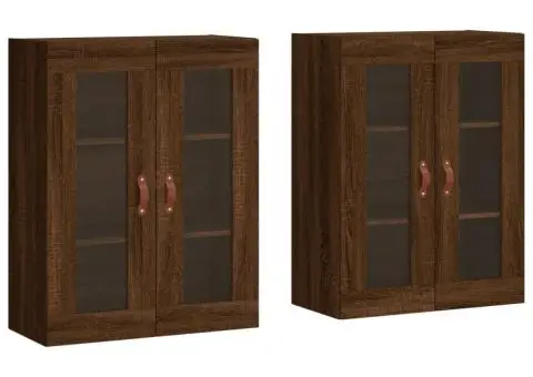 Dulapuri montate pe perete 2 buc. stejar maro, lemn prelucrat - 2/5