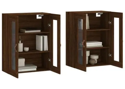 Dulapuri montate pe perete 2 buc. stejar maro, lemn prelucrat - 3/5