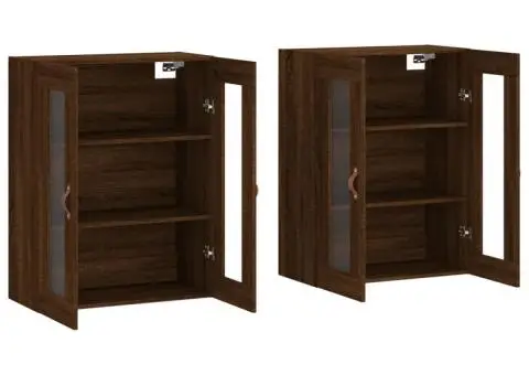 Dulapuri montate pe perete 2 buc. stejar maro, lemn prelucrat - 4/5