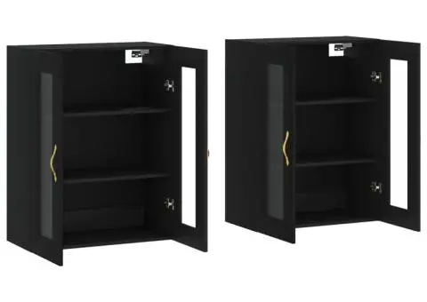 Dulapuri montate pe perete, 2 buc, negru, lemn prelucrat - 4/5