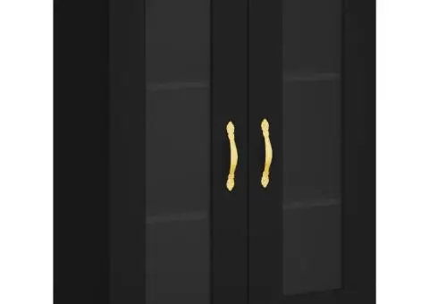 Dulapuri montate pe perete, 2 buc, negru, lemn prelucrat - 5/5