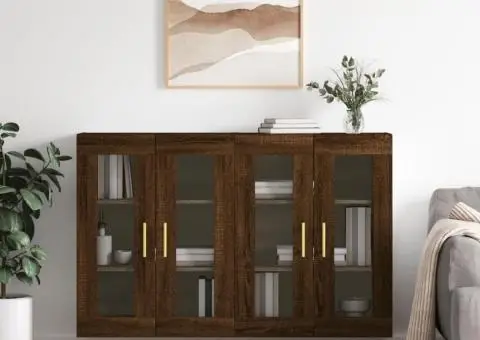 Dulapuri montate pe perete 2 buc. stejar maro, lemn prelucrat - 1/5