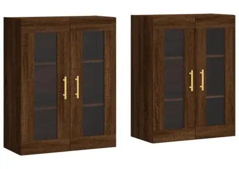 Dulapuri montate pe perete 2 buc. stejar maro, lemn prelucrat - 2/5