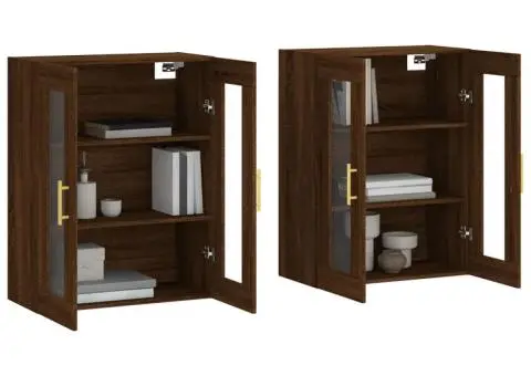 Dulapuri montate pe perete 2 buc. stejar maro, lemn prelucrat - 3/5