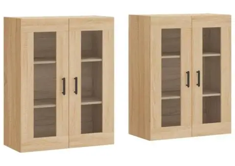 Dulapuri montate pe perete 2 buc stejar Sonoma, lemn prelucrat - 2/5