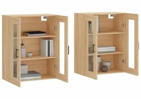 Dulapuri montate pe perete 2 buc stejar Sonoma, lemn prelucrat - 3/5