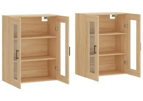 Dulapuri montate pe perete 2 buc stejar Sonoma, lemn prelucrat - 4/5