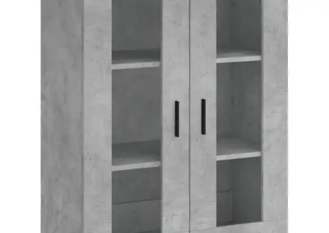 Dulapuri de perete, 2 buc., gri beton, lemn prelucrat - 5/5