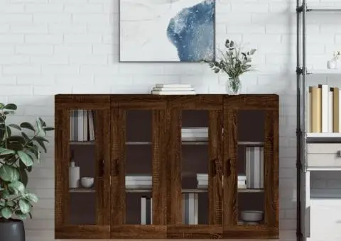 Dulapuri montate pe perete 2 buc. stejar maro, lemn prelucrat - 1/5