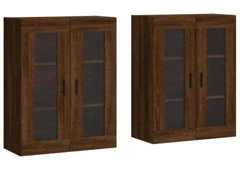 Dulapuri montate pe perete 2 buc. stejar maro, lemn prelucrat - 2/5