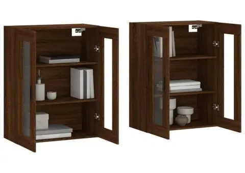 Dulapuri montate pe perete 2 buc. stejar maro, lemn prelucrat - 3/5