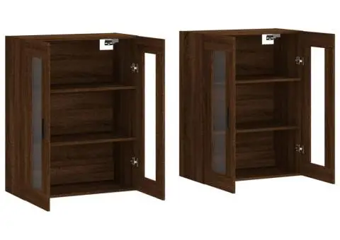 Dulapuri montate pe perete 2 buc. stejar maro, lemn prelucrat - 4/5