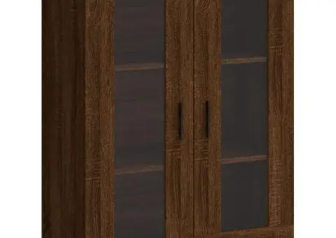 Dulapuri montate pe perete 2 buc. stejar maro, lemn prelucrat - 5/5