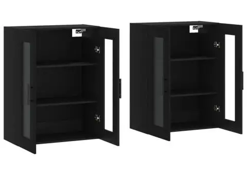 Dulapuri montate pe perete, 2 buc, negru, lemn prelucrat - 4/5