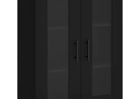 Dulapuri montate pe perete, 2 buc, negru, lemn prelucrat - 5/5