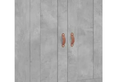 Dulapuri de perete, 2 buc., gri beton, lemn prelucrat - 5/5