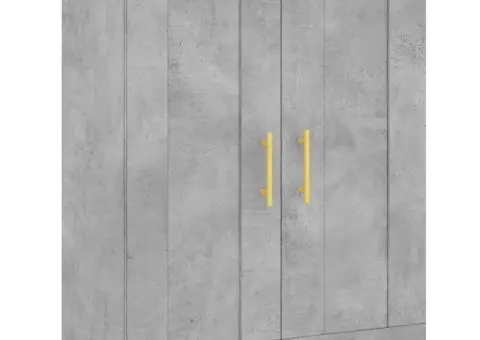 Dulapuri de perete, 2 buc., gri beton, lemn prelucrat - 5/5