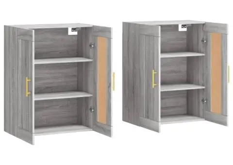 Dulapuri montate pe perete, 2 buc, gri Sonoma, lemn prelucrat - 4/5