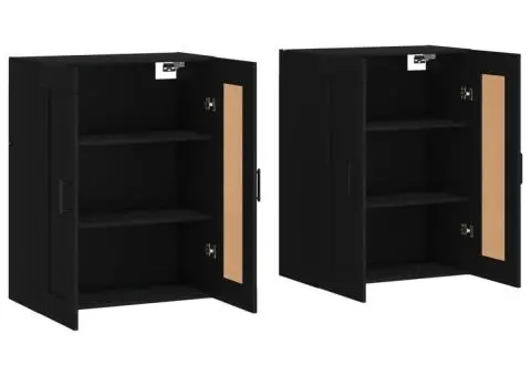 Dulapuri montate pe perete, 2 buc, negru, lemn prelucrat - 4/5