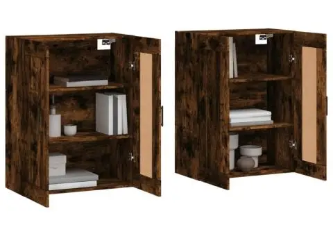 Dulapuri de perete, 2 buc., stejar afumat, lemn prelucrat - 3/5