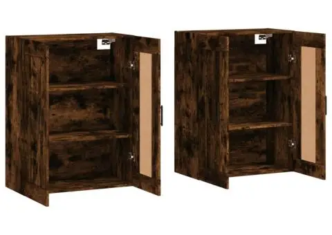 Dulapuri de perete, 2 buc., stejar afumat, lemn prelucrat - 4/5