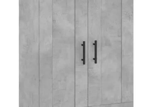 Dulapuri de perete, 2 buc., gri beton, lemn prelucrat - 5/5