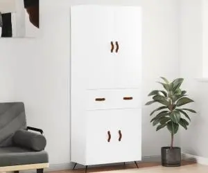 vidaXL Dulap înalt, alb, 69,5x34x180 cm, lemn compozit