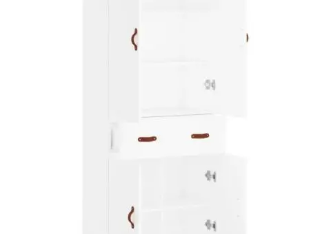 Dulap înalt, alb, 69,5x34x180 cm, lemn compozit - 4/5