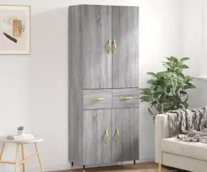 vidaXL Dulap înalt, gri sonoma, 69,5x34x180 cm, lemn compozit