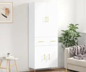 vidaXL Dulap înalt, alb, 69,5x34x180 cm, lemn compozit