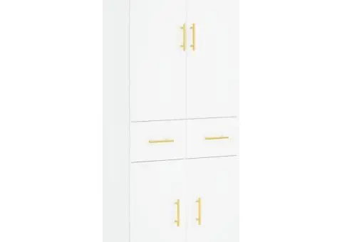 Dulap înalt, alb, 69,5x34x180 cm, lemn compozit - 2/5