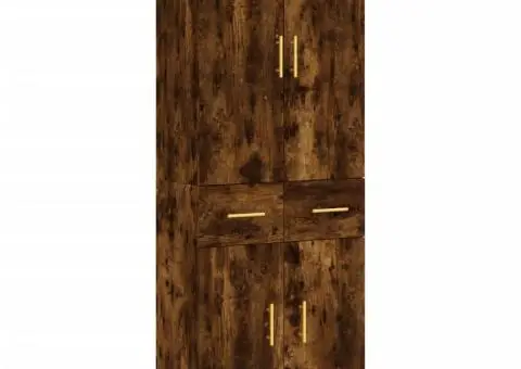 Dulap înalt, stejar fumuriu, 69,5x34x180, lemn compozit - 2/5