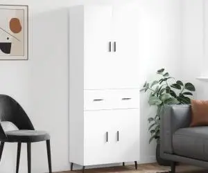 vidaXL Dulap înalt, alb, 69,5x34x180 cm, lemn compozit