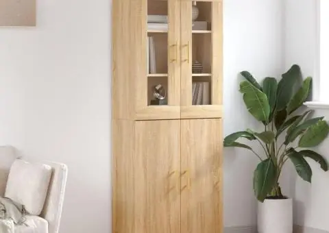 Dulap înalt, stejar sonoma, 69,5x34x180 cm, lemn compozit - 1/5